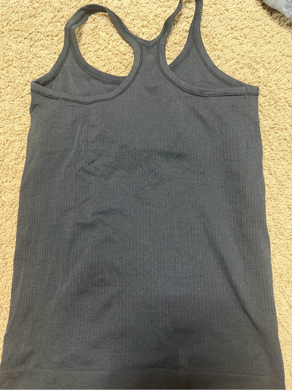 lululemon athletica Black Ribbed Racerback Tank